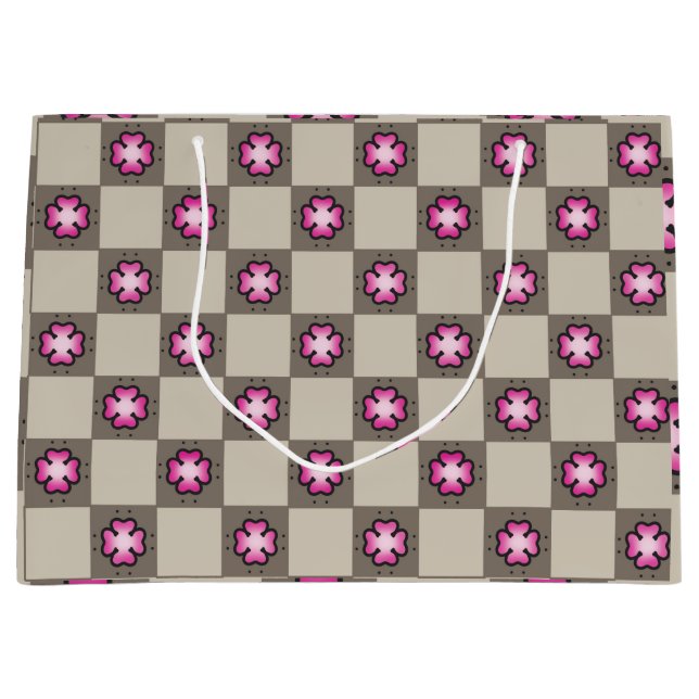 Grand Sac Cadeau Conception esthétique rétro transparente (Devant)