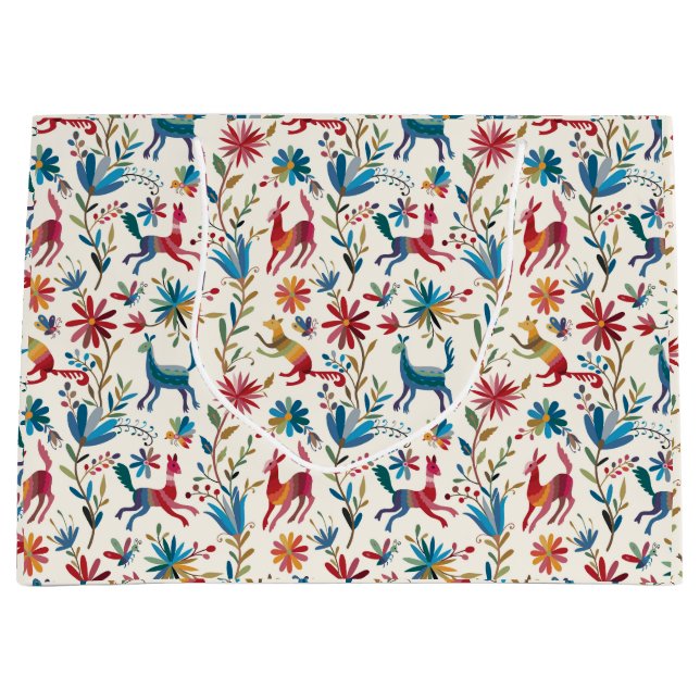 Grand Sac Cadeau Conception inspirée d'Otomi (Devant)