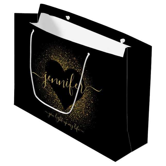 GRAND SAC CADEAU CONFETTI COUSTOM DE LA PARTIES SCINTILLANT D'OR DE (Devant Angle)