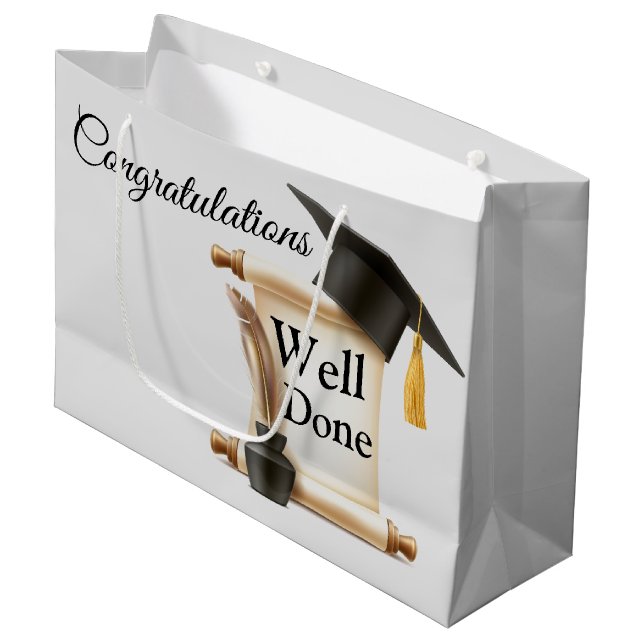 Grand Sac Cadeau Congratulations Well Done Grad  (Devant Angle)