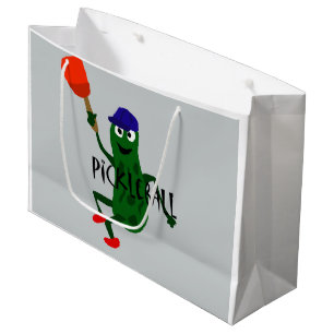 Grand Sac Cadeau Conserves au vinaigre drôles jouant Pickleball