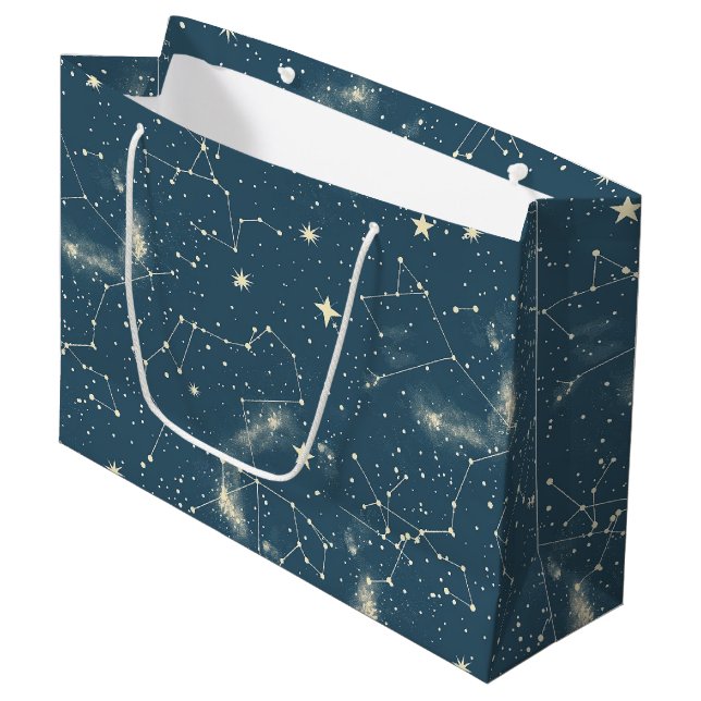 Grand Sac Cadeau Constellation céleste - Nuit étoilée (2) (Devant Angle)