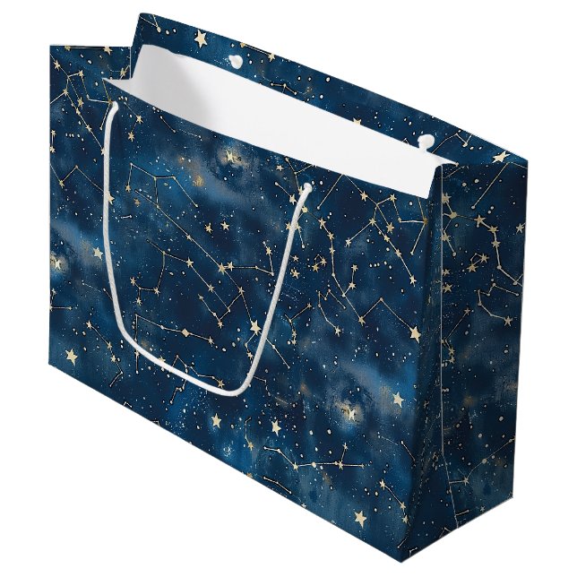 Grand Sac Cadeau Constellation céleste - Nuit étoilée (6) (Devant Angle)