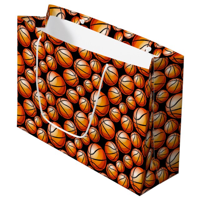 Grand Sac Cadeau Cool Basketball sport carrelé (Devant Angle)