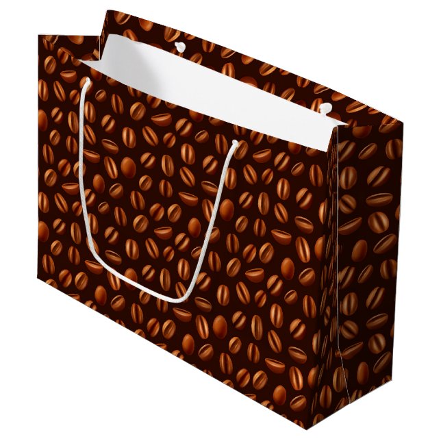 Grand Sac Cadeau cool café carrelé motif (Devant Angle)