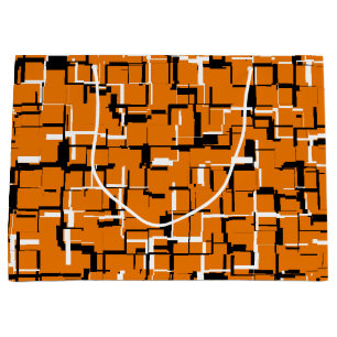 Grand Sac Cadeau COOL orange noir blanc