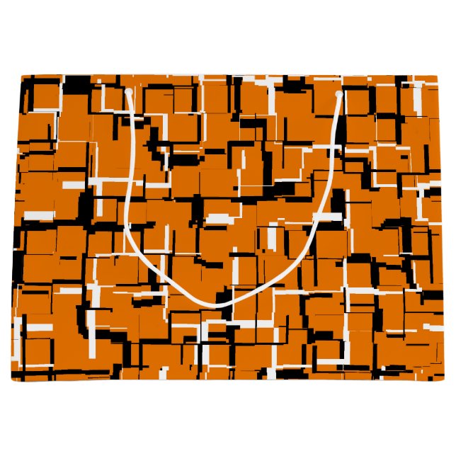 Grand Sac Cadeau COOL orange noir blanc (Devant)