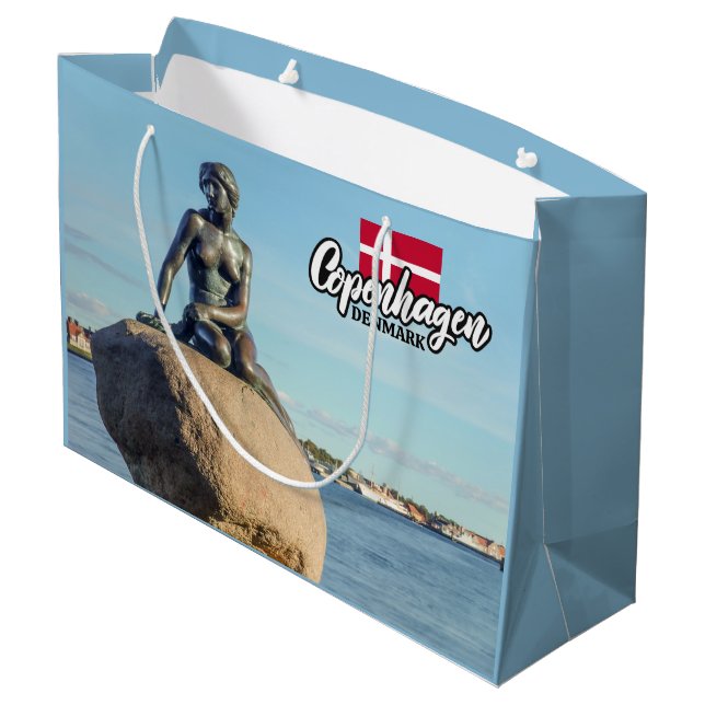 Grand Sac Cadeau Copenhague Danemark Mermaid (Dos Angle)