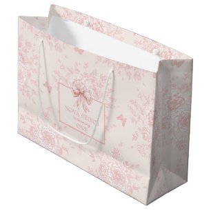 Grand Sac Cadeau Coquette rose cuite personnalisée Anniversaire
