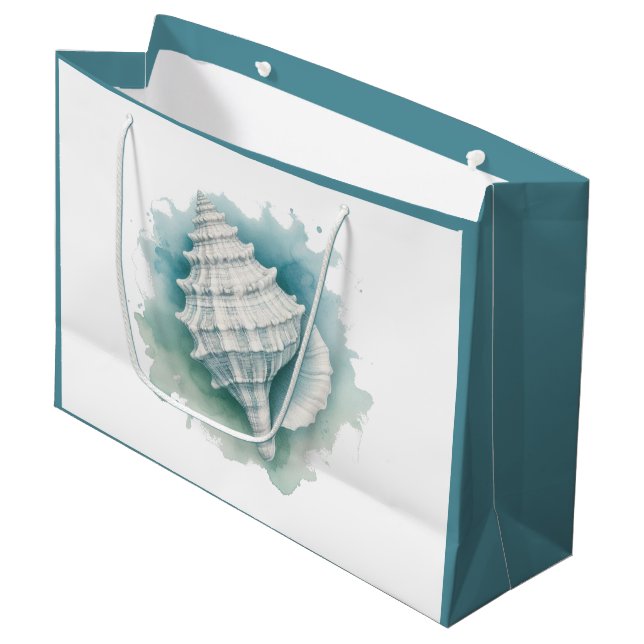 Grand Sac Cadeau Coquillage côtier/nautique (Devant Angle)