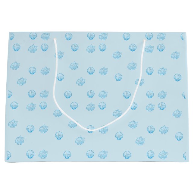 Grand Sac Cadeau Coquilles Saint-Jacques Contour Minimalisme (Devant)