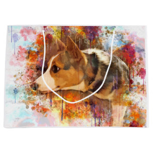 Grand Sac Cadeau Corgi de détente de Gallois de Pembroke