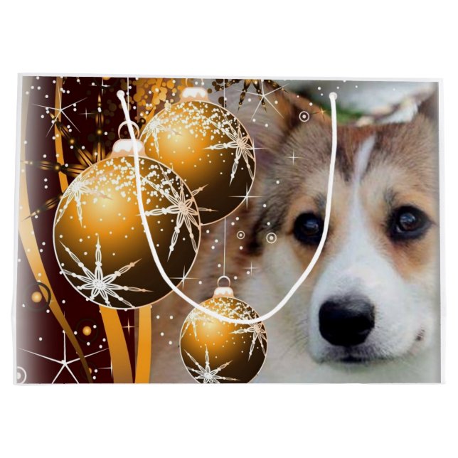 Grand Sac Cadeau Corgi de sable (Dos)