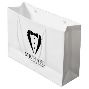 Grand Sac Cadeau Costume Tuxedo Noir - Proposition de fabricant
