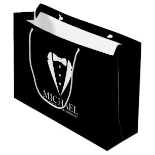 Grand Sac Cadeau Costume Tuxedo Noir - Proposition de fabricant