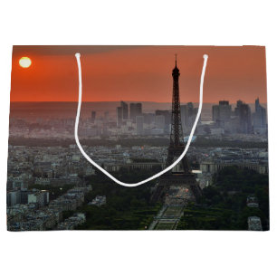 Grand Sac Cadeau Coucher du soleil de Paris