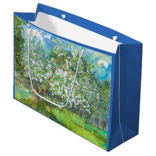Grand Sac Cadeau Couleur d'aquarelle fleurie