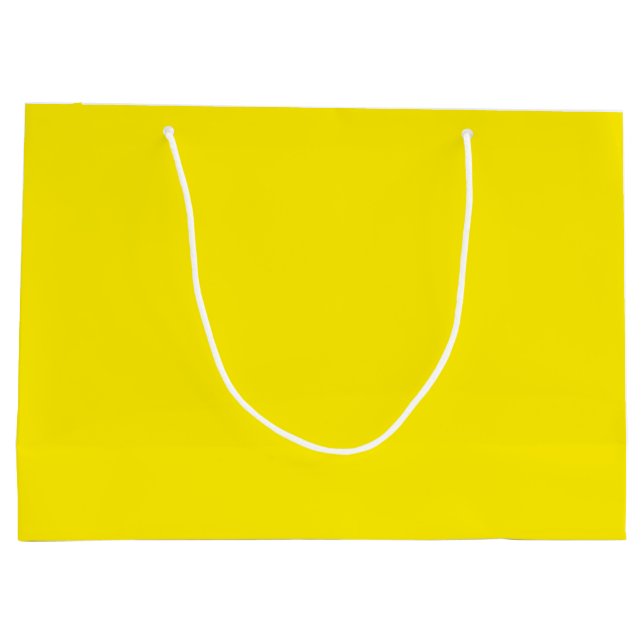 Grand Sac Cadeau Couleur jaune ensoleillé uni (Dos)