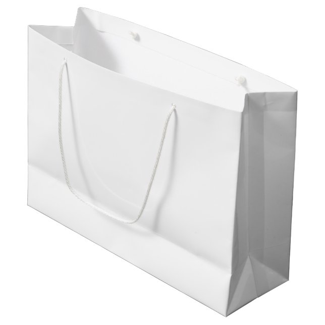 Grand Sac Cadeau Couleur solide blanche (Devant Angle)