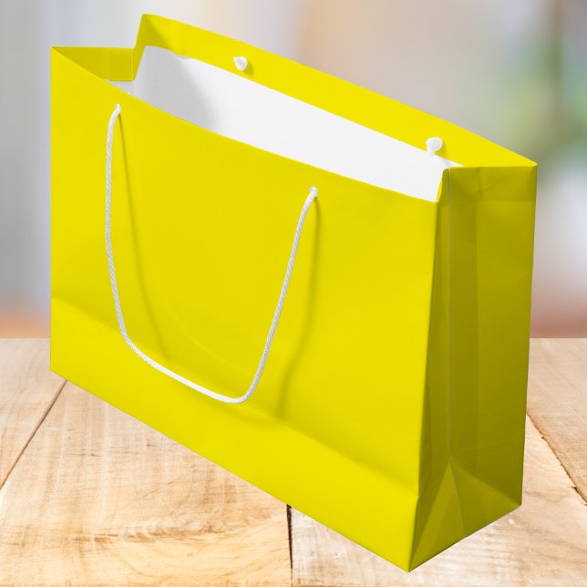 Grand Sac Cadeau Couleur uni jaune canari (Créateur téléchargé)
