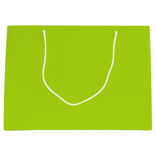 Grand Sac Cadeau Couleur vert citron uni (Devant)