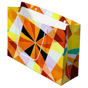 Grand Sac Cadeau Couleurs chaudes Cool formes géométriques angulair