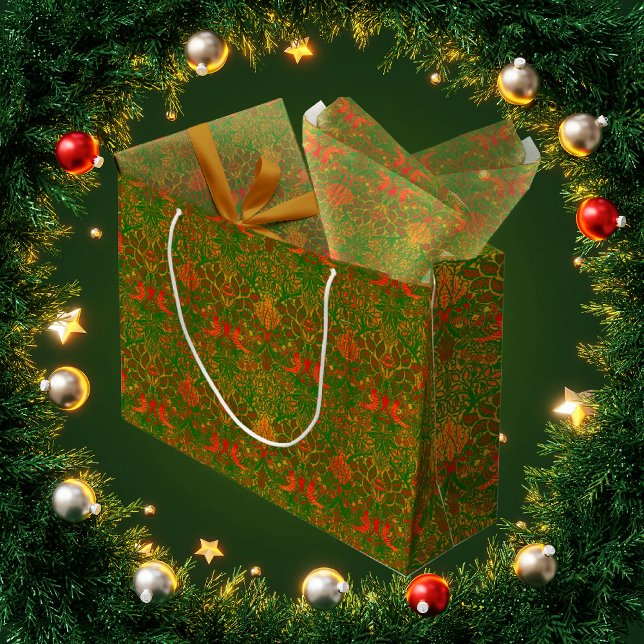 Grand Sac Cadeau Couleurs de Noël de William Morris  (Elegant and classic!)