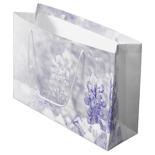 Grand Sac Cadeau Couleurs douces Bluebonnet (Devant Angle)