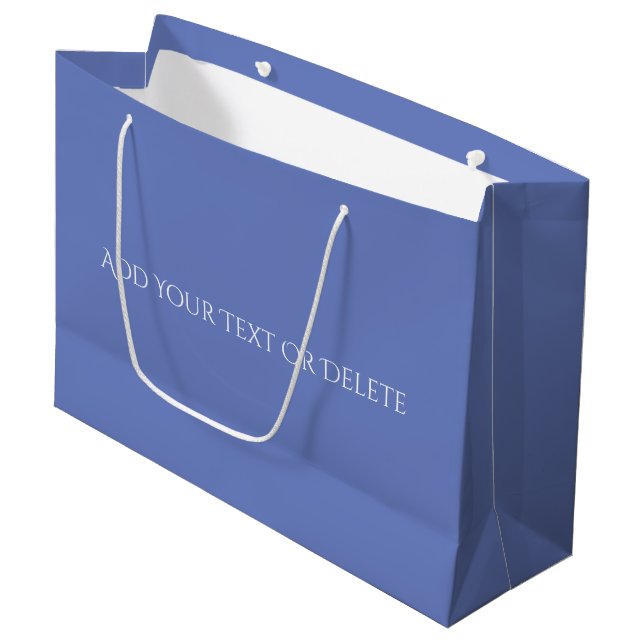 Grand Sac Cadeau Couleurs tendance - Couleur bleu bijou - Solide (Devant Angle)