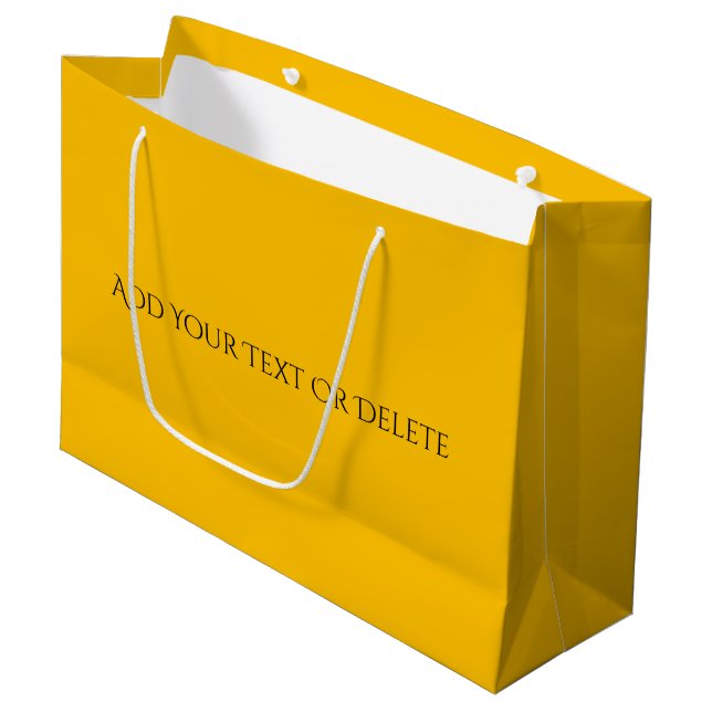 Grand Sac Cadeau Couleurs tendance - Couleur jaune Sunburst - Solid (Devant Angle)