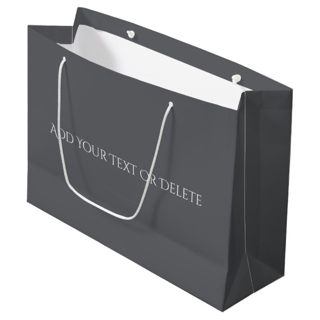 Grand Sac Cadeau Couleurs tendance - Gris d'ardoise - Solide (Devant Angle)