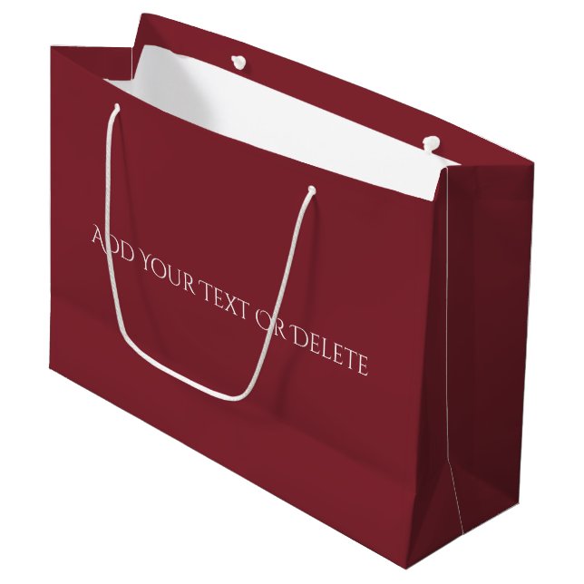 Grand Sac Cadeau Couleurs Trend - Couleur Rouge Crimson - Solide (Devant Angle)