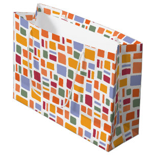 Grand Sac Cadeau Couleurs Tropicales Lumineuses Carrés et rectangle