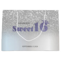 Couronne de Sweet 16 à paillettes d'argent