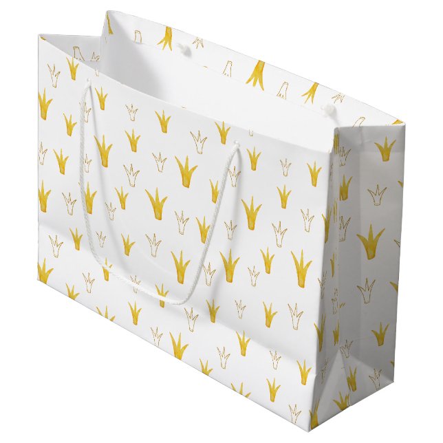 Grand Sac Cadeau Couronne d'or de princesse (Devant Angle)