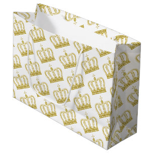 Grand Sac Cadeau Couronne d'or - luxe royal