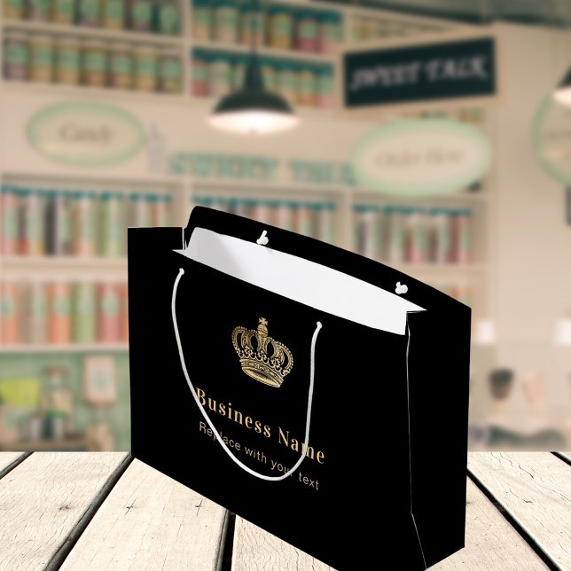 Grand Sac Cadeau Couronne royale d'or noir pour les affaires (Créateur téléchargé)