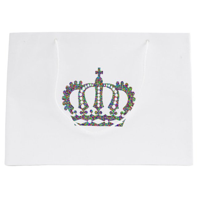 Grand Sac Cadeau Couronne royale en motifs  (Devant)