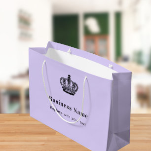 Grand Sac Cadeau Couronne royale lavande pour entreprise