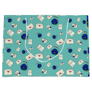 Grand Sac Cadeau Courrier autour du monde