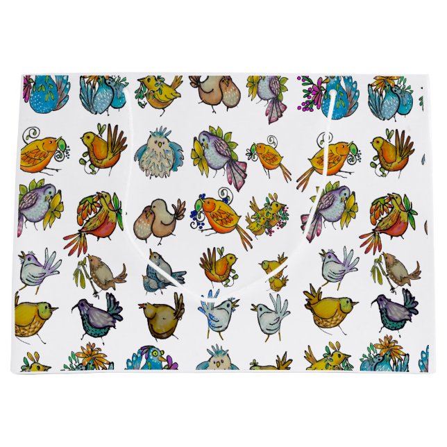 Grand Sac Cadeau Couverture bébé Oiseaux & petits oiseaux (Devant)