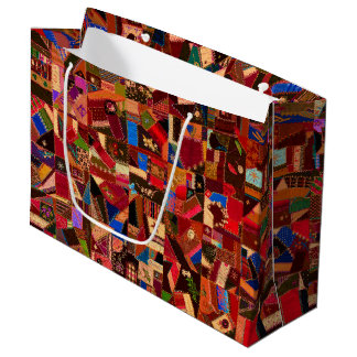 Grand Sac Cadeau Couvre-lit fou vintage vibrant
