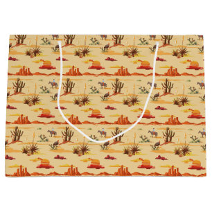 Grand Sac Cadeau Cow-boy western de campagne vintage 