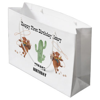 Grand Sac Cadeau Cowboy Anniversaire Rodeo Party