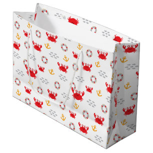 Grand Sac Cadeau Crabe avec bouée de sauvetage