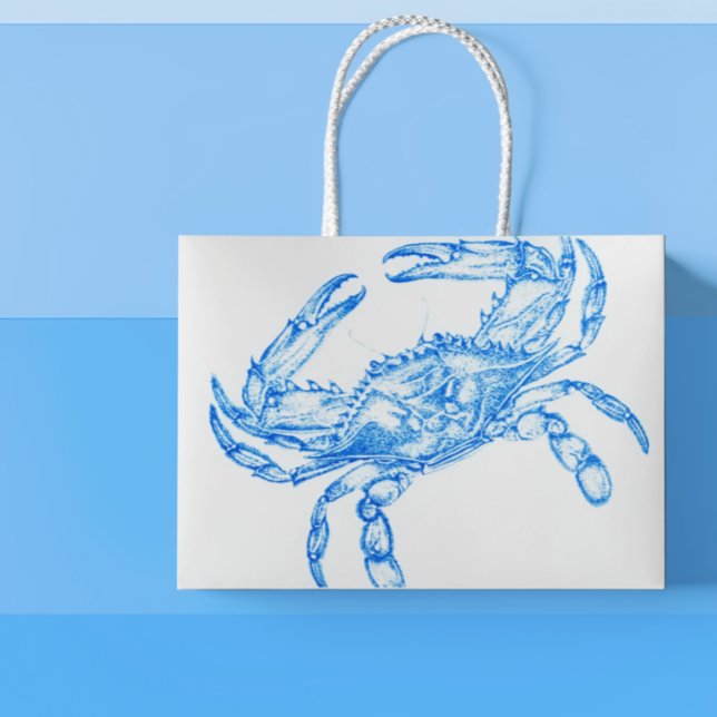 Grand Sac Cadeau crabe bleu vintage (Créateur téléchargé)