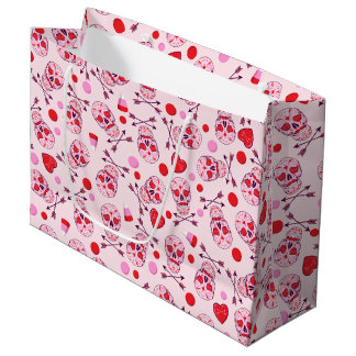Grand Sac Cadeau Crânes et flèches de sucre au coeur aléatoire