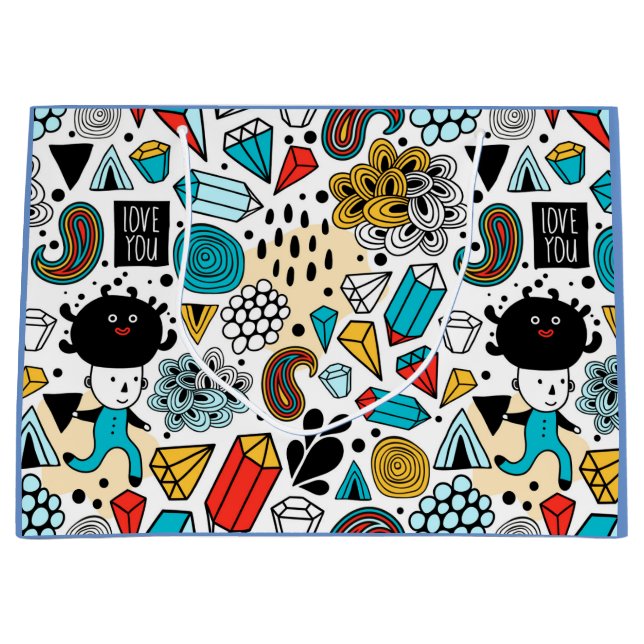 Grand Sac Cadeau Crazy head (Devant)