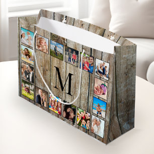 Grand Sac Cadeau Create Your Custom Photo Collage Rustic Farmhouse