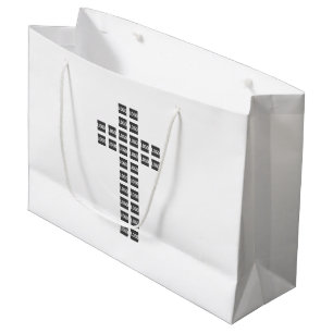 Grand Sac Cadeau Créer un motif en croix avec n'importe quel logo o